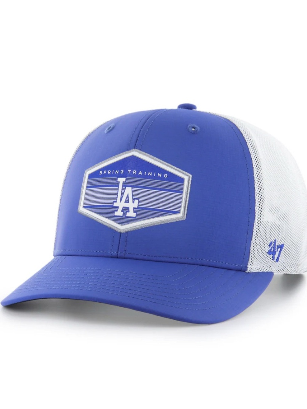 47 LA Dodgers Adjustable Blue & White Trucker Hat with Spring Training Patch
